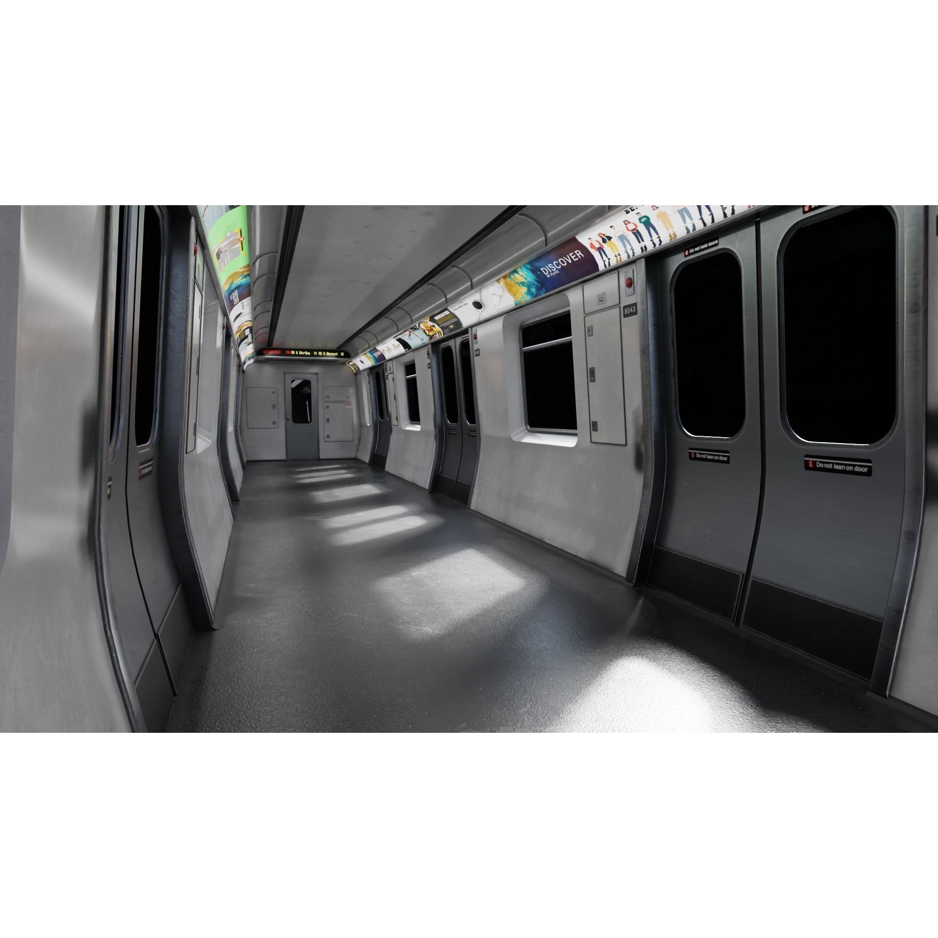 Subway Car Interior - PBR Game-Ready 3D Model