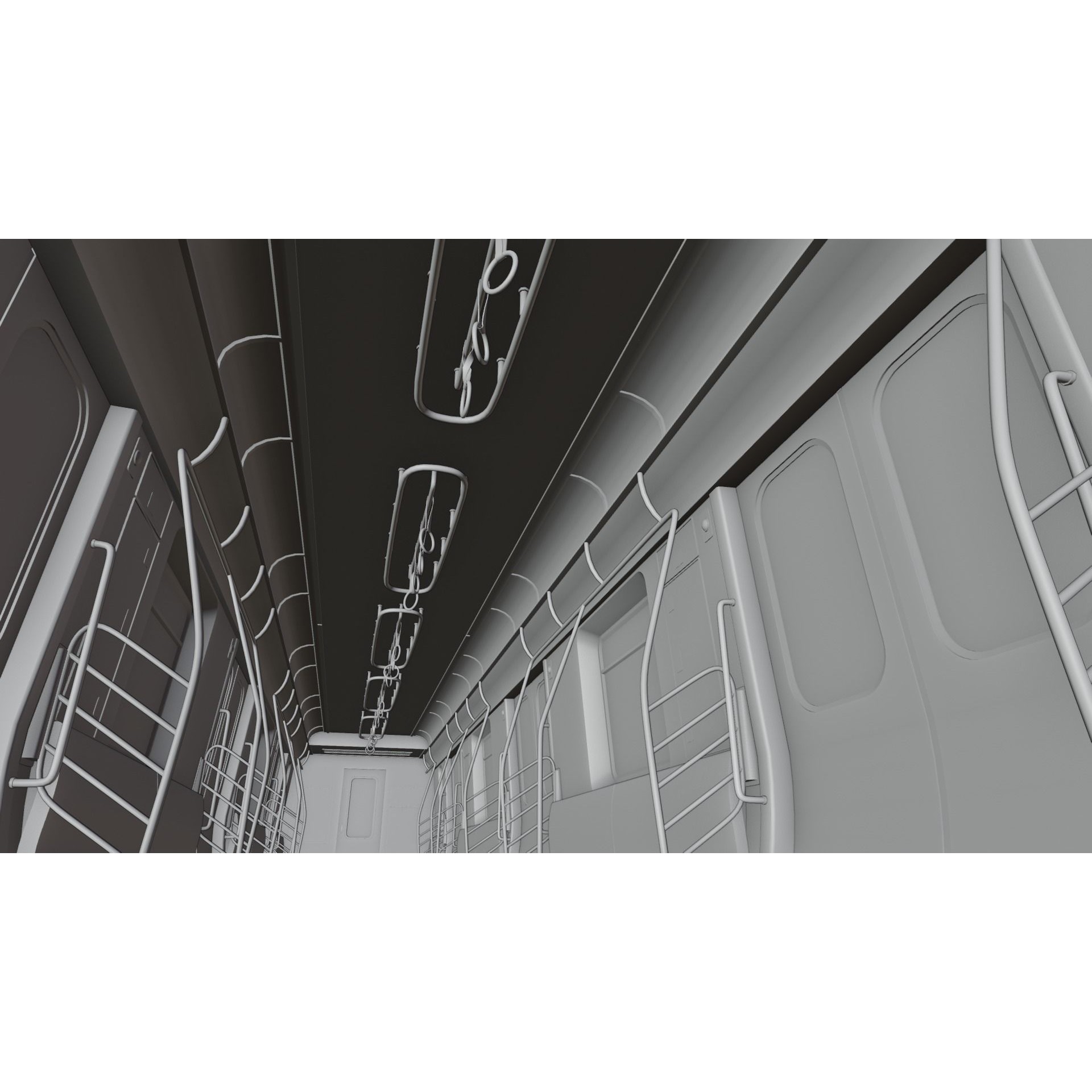 Subway Car Interior - PBR Game-Ready 3D Model - View 11