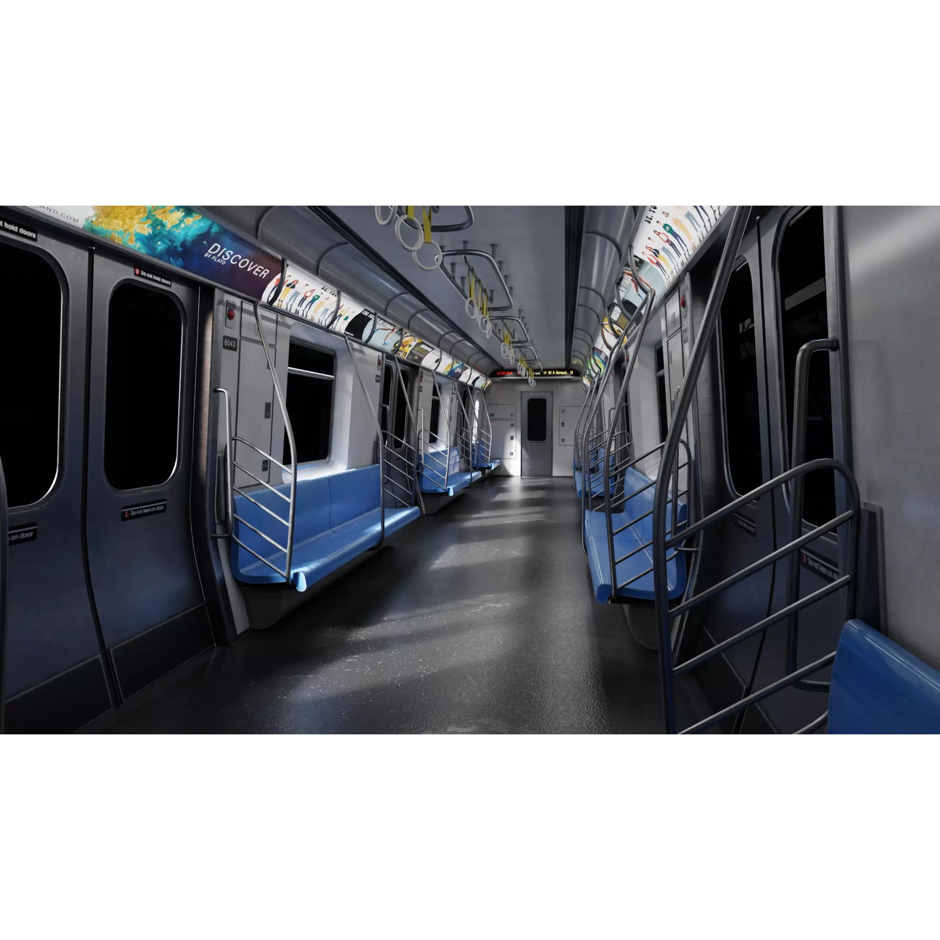 Subway Car Interior - PBR Game-Ready 3D Model - View 2