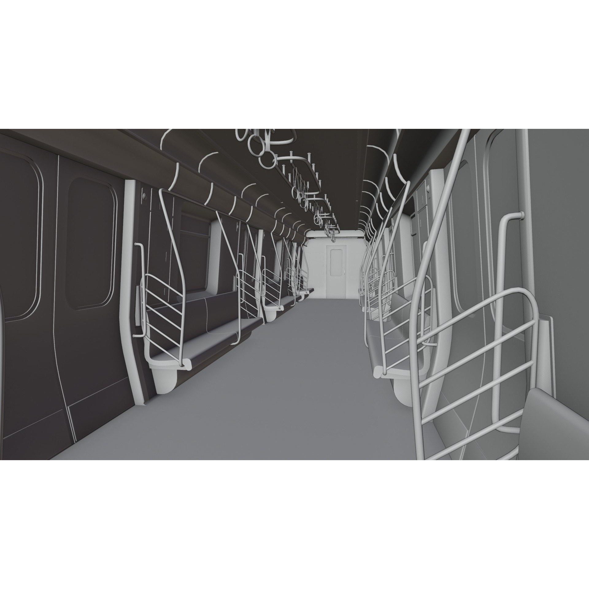 Subway Car Interior - PBR Game-Ready 3D Model - View 4