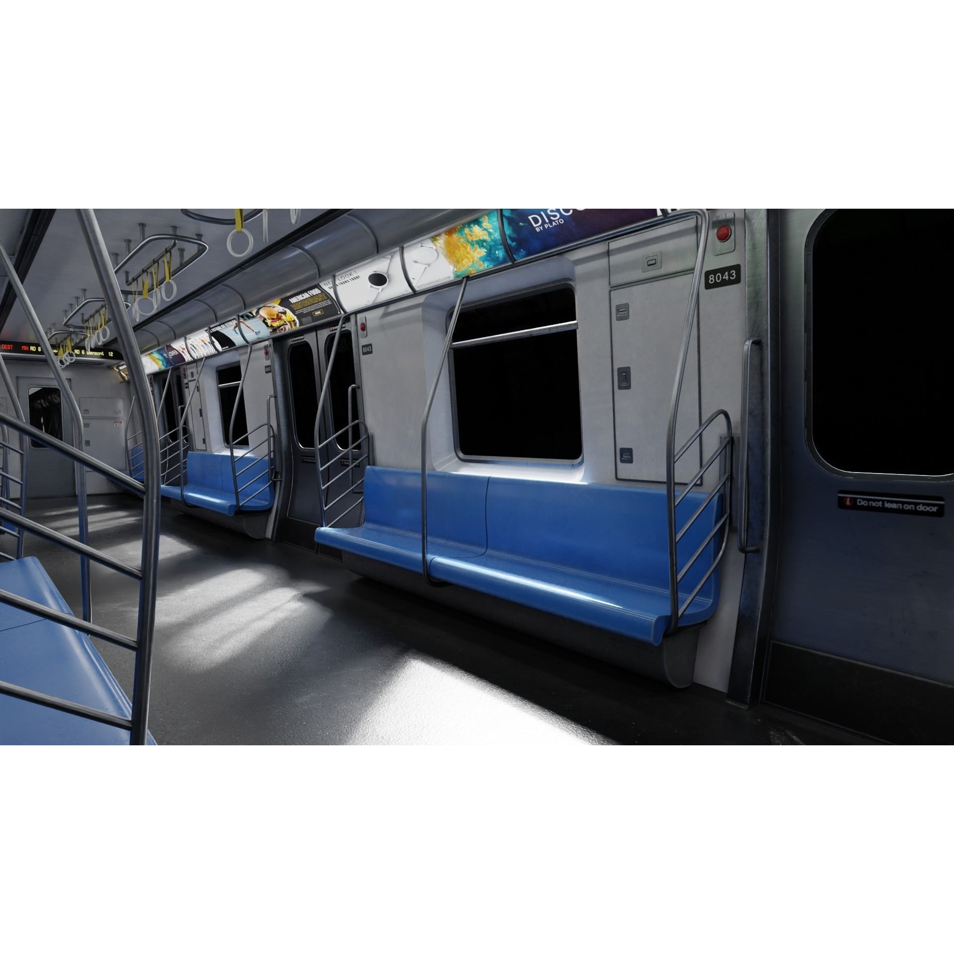 Subway Car Interior - PBR Game-Ready 3D Model - View 5