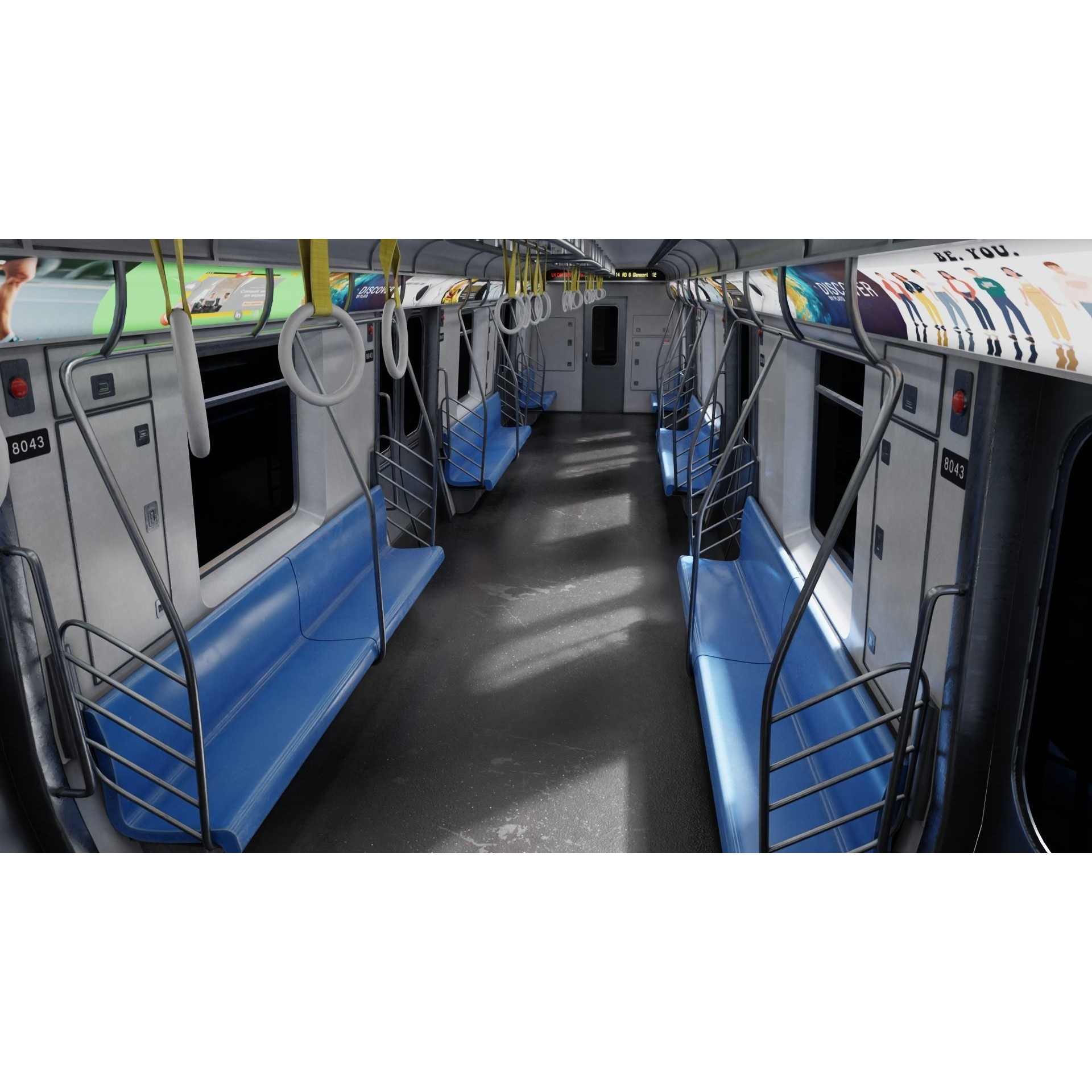 Subway Car Interior - PBR Game-Ready 3D Model - View 6