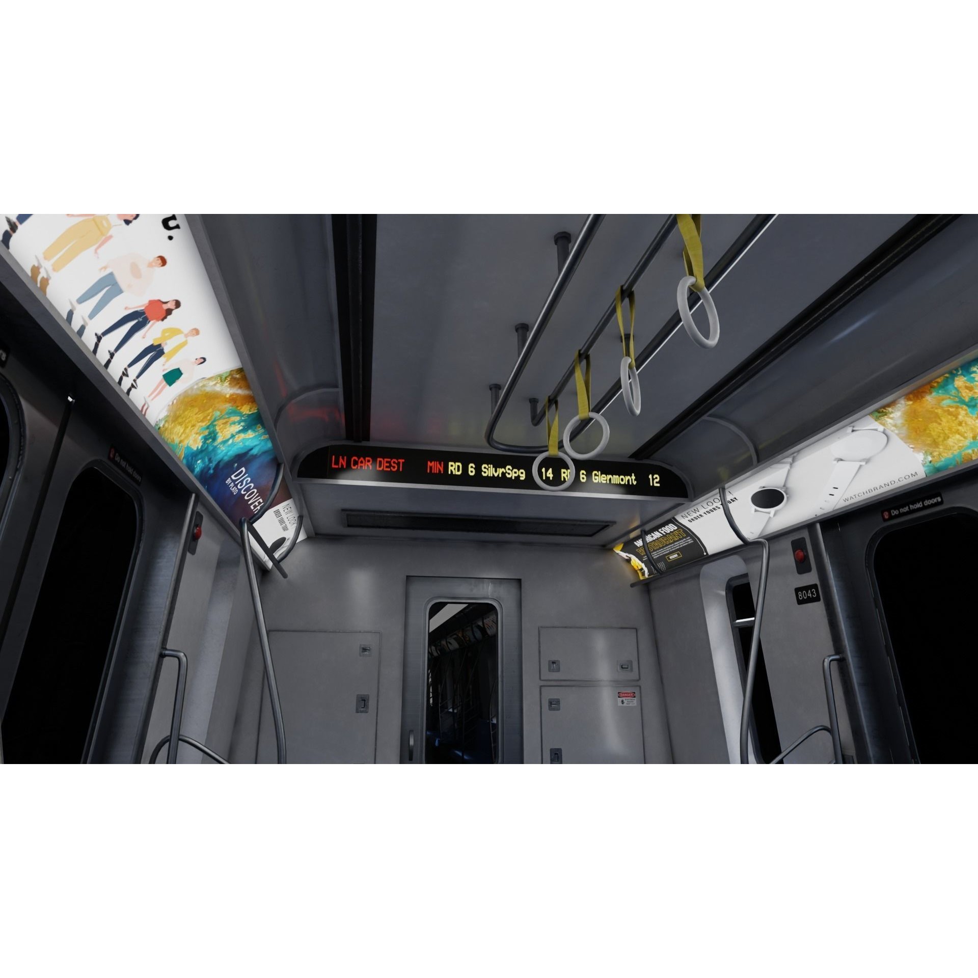 Subway Car Interior - PBR Game-Ready 3D Model - View 7