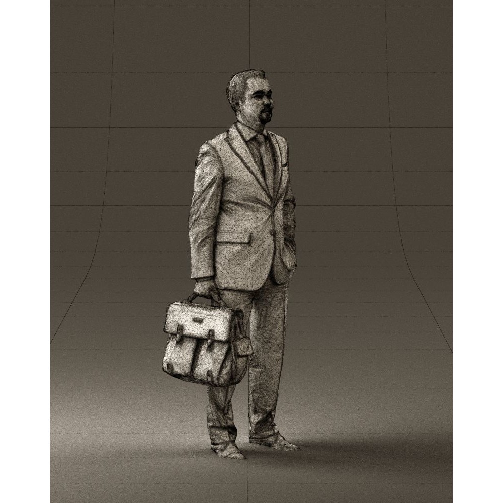 Man in Suit 3D Model – Realistic Character with PBR Textures, FBX - View 10