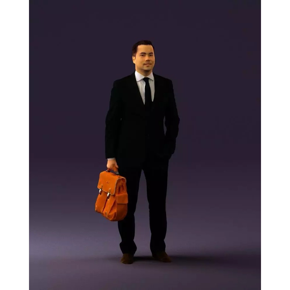 Man in Suit 3D Model – Realistic Character with PBR Textures, FBX - View 2