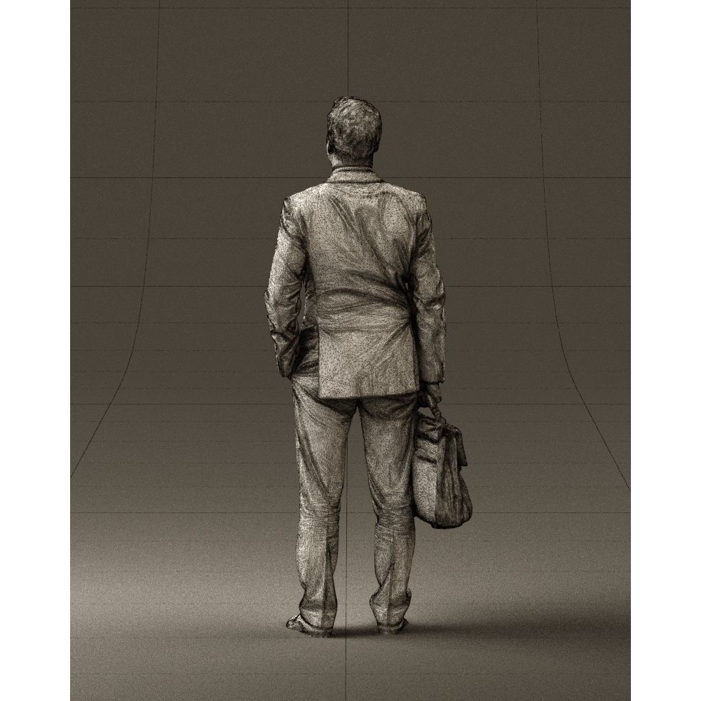 Man in Suit 3D Model – Realistic Character with PBR Textures, FBX - View 22