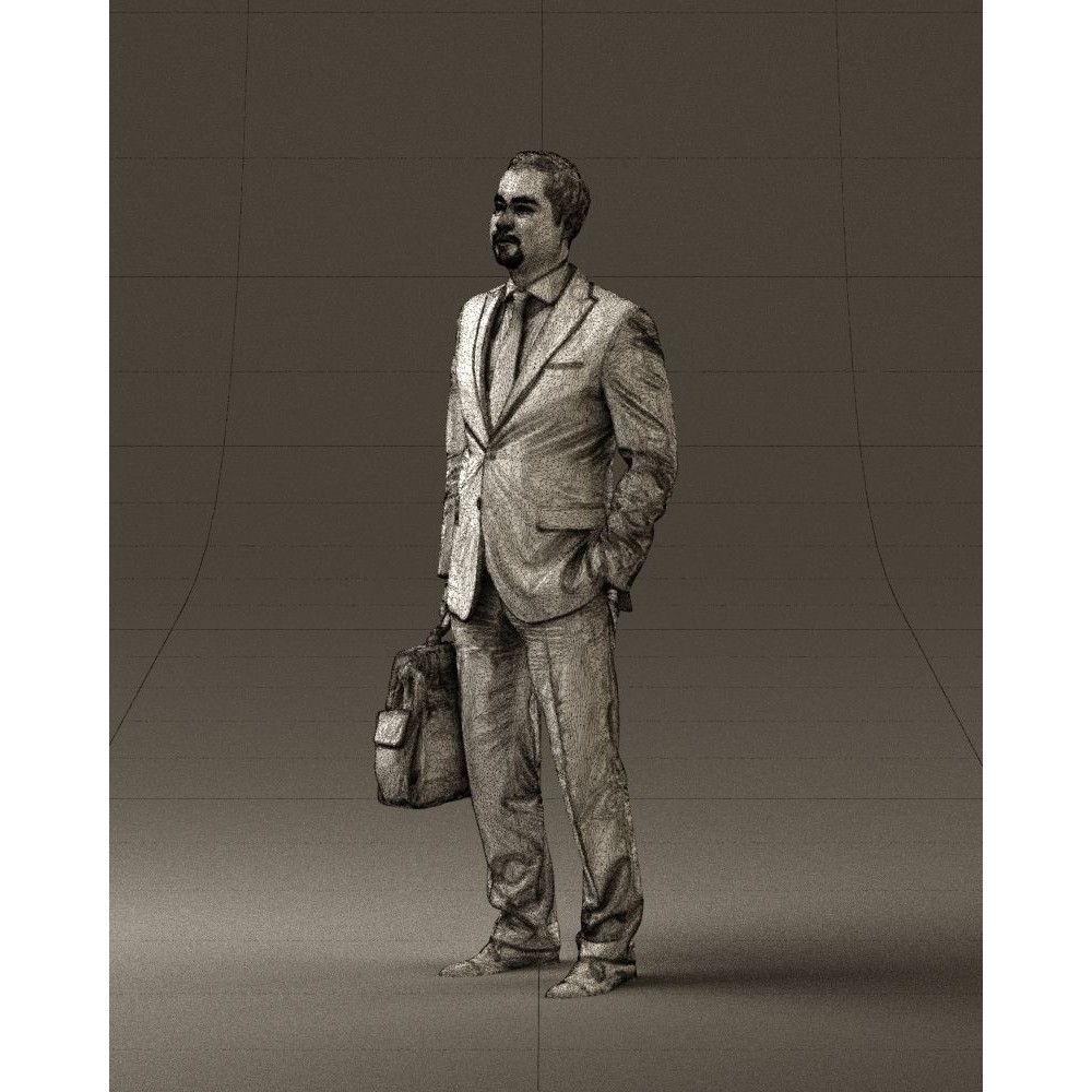 Man in Suit 3D Model – Realistic Character with PBR Textures, FBX - View 31