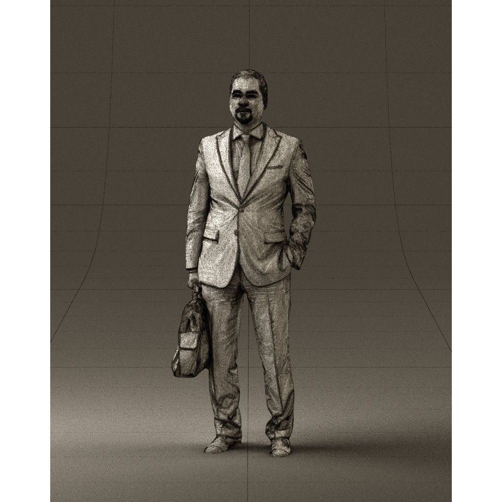 Man in Suit 3D Model – Realistic Character with PBR Textures, FBX - View 34