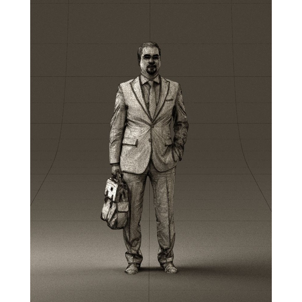 Man in Suit 3D Model – Realistic Character with PBR Textures, FBX - View 37