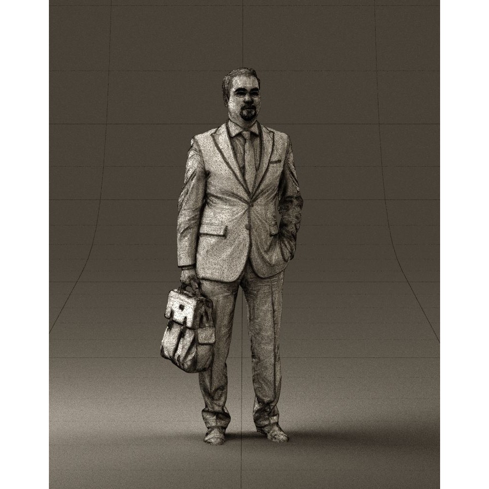 Man in Suit 3D Model – Realistic Character with PBR Textures, FBX - View 4