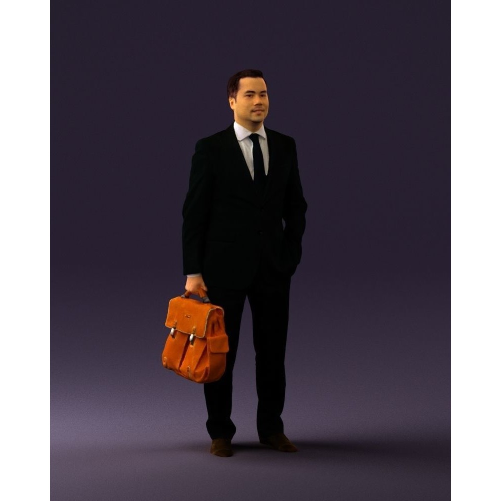 Man in Suit 3D Model – Realistic Character with PBR Textures, FBX - View 5