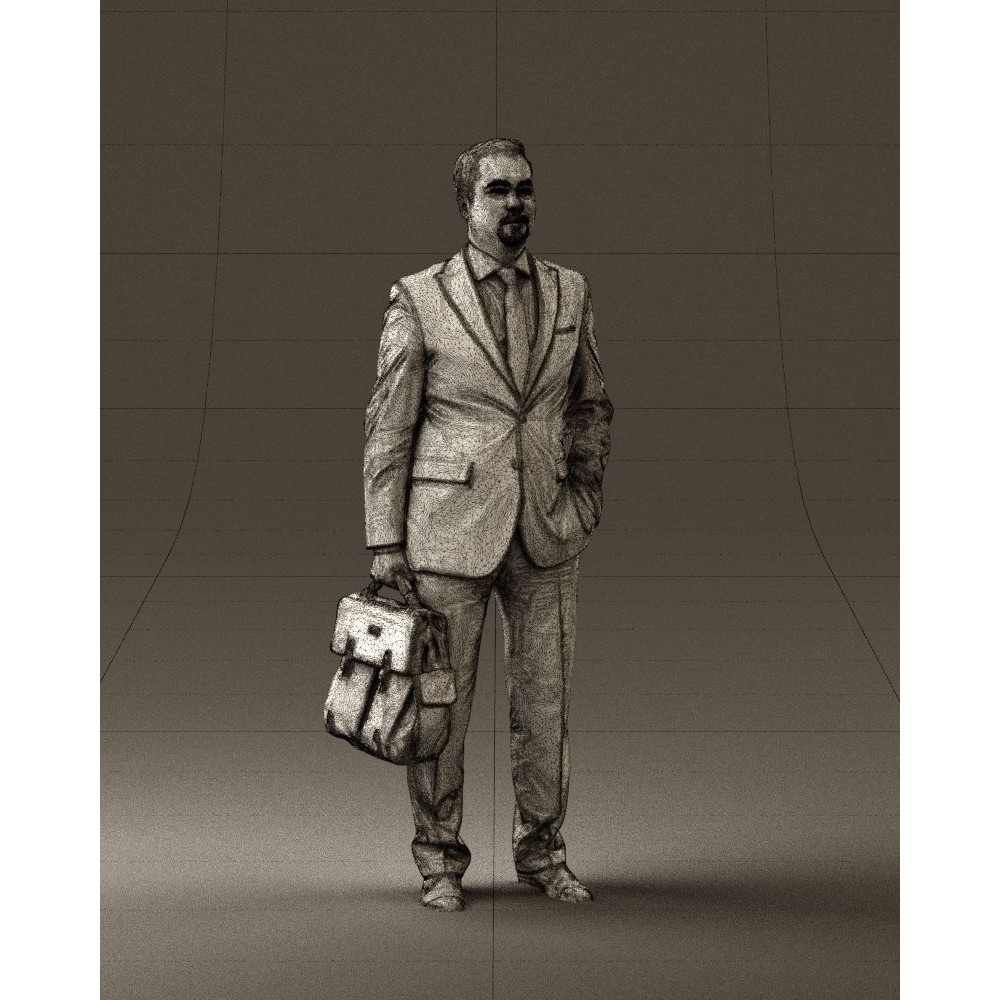 Man in Suit 3D Model – Realistic Character with PBR Textures, FBX - View 7