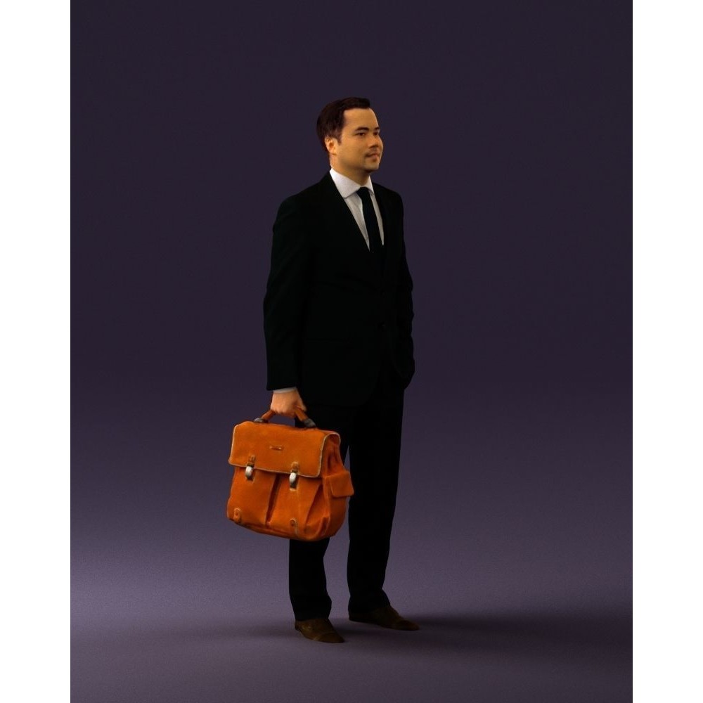 Man in Suit 3D Model – Realistic Character with PBR Textures, FBX - View 8