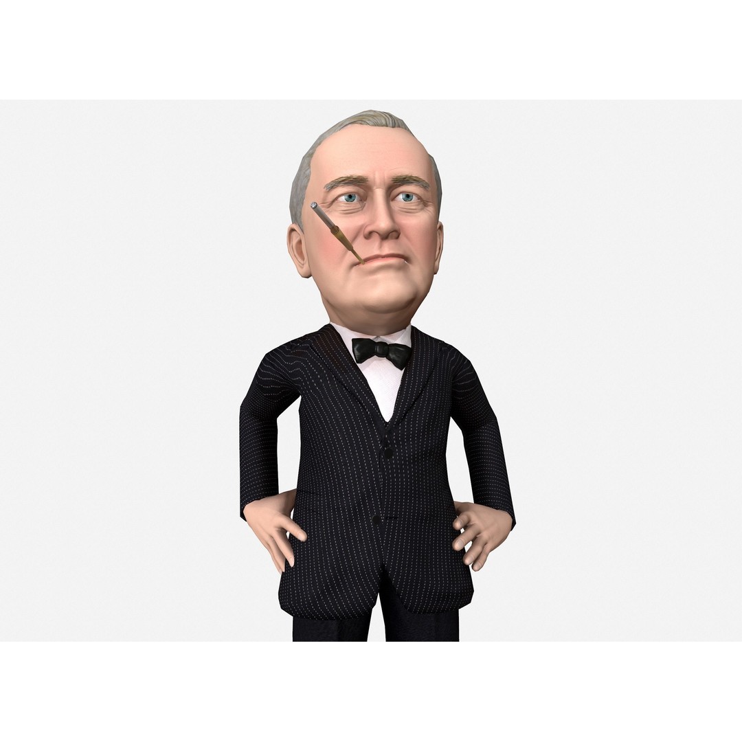 Politicians 3D Model – Low Poly Rigged Caricatures, FBX - View 17