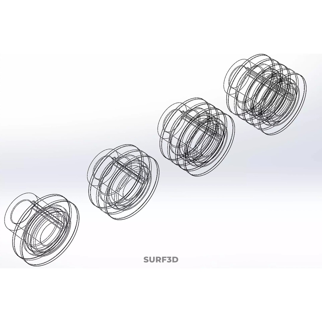 Various Groove Pulley Sheave 3D Model – Multi-Track V-Belt Drive Gear