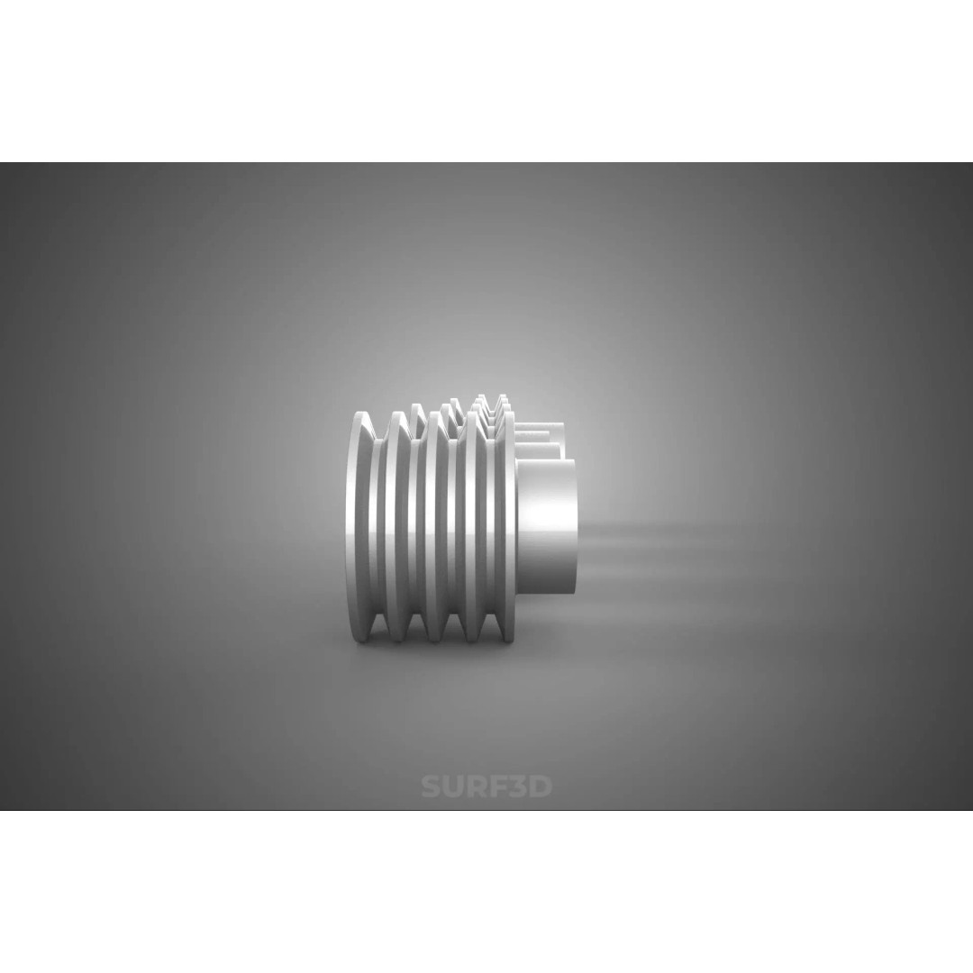 Various Groove Pulley Sheave 3D Model – Multi-Track V-Belt Drive Gear - View 14