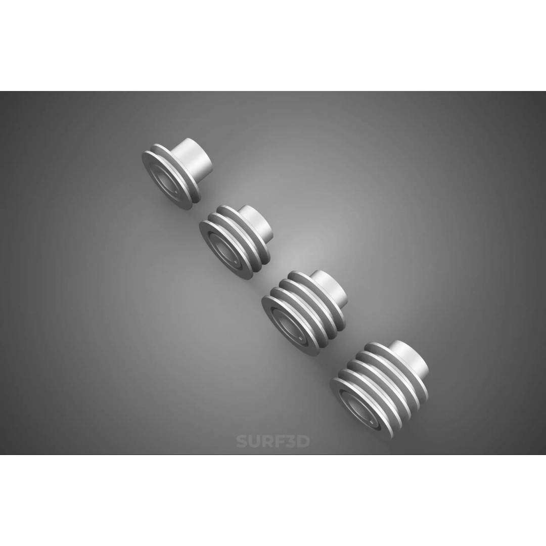 Various Groove Pulley Sheave 3D Model – Multi-Track V-Belt Drive Gear - View 19
