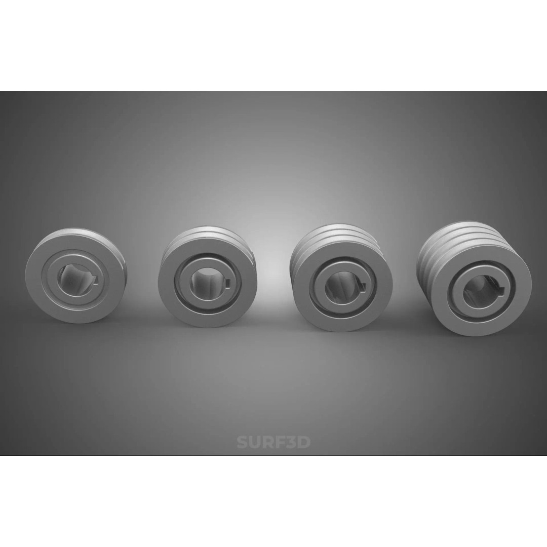 Various Groove Pulley Sheave 3D Model – Multi-Track V-Belt Drive Gear - View 21