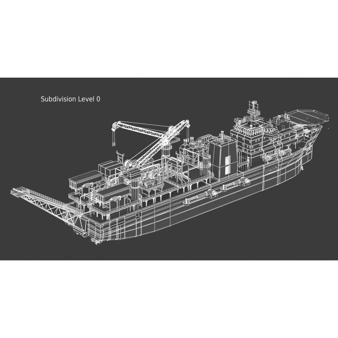FPU Ship 3D Model – Detailed Industrial Vessel, FBX, PBR Textures - View 11