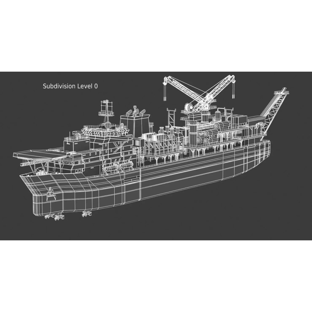 FPU Ship 3D Model – Detailed Industrial Vessel, FBX, PBR Textures - View 13