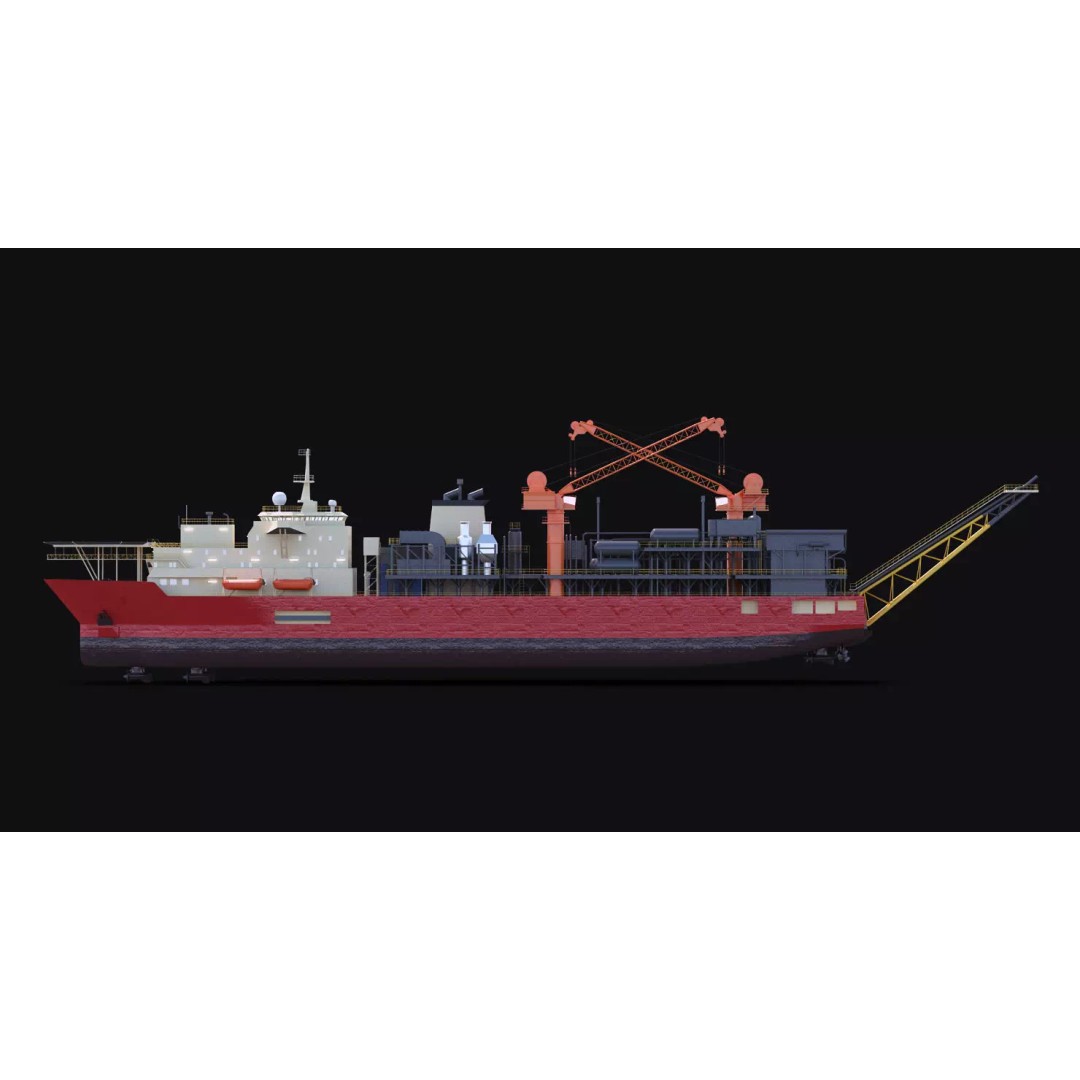 FPU Ship 3D Model – Detailed Industrial Vessel, FBX, PBR Textures - View 4