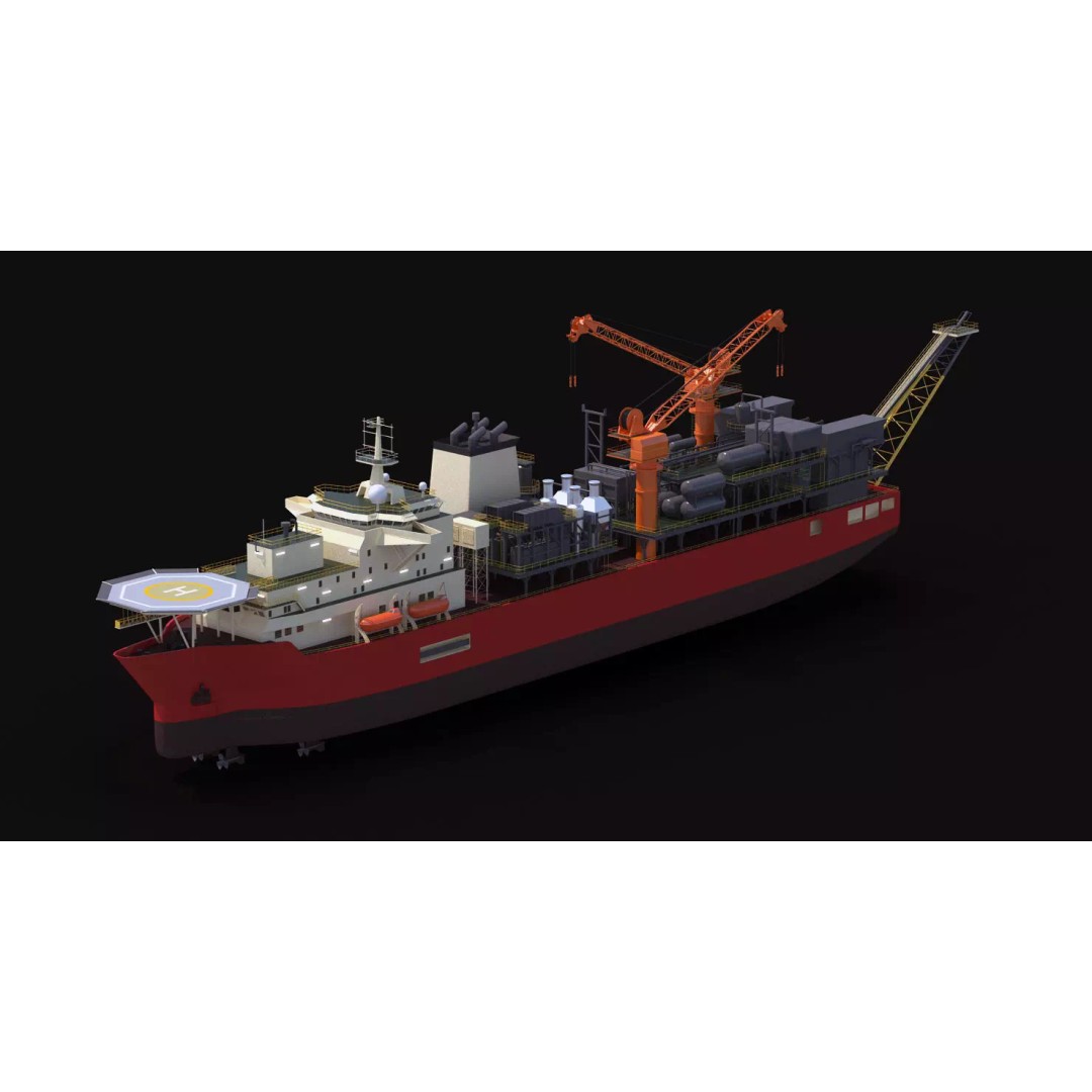 FPU Ship 3D Model – Detailed Industrial Vessel, FBX, PBR Textures - View 5
