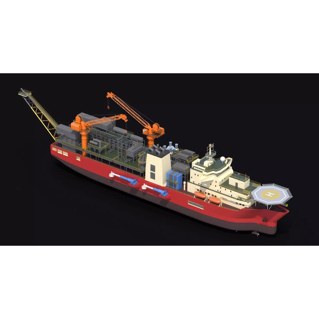 FPU Ship 3D Model – Detailed Industrial Vessel, FBX, PBR Textures - View 6