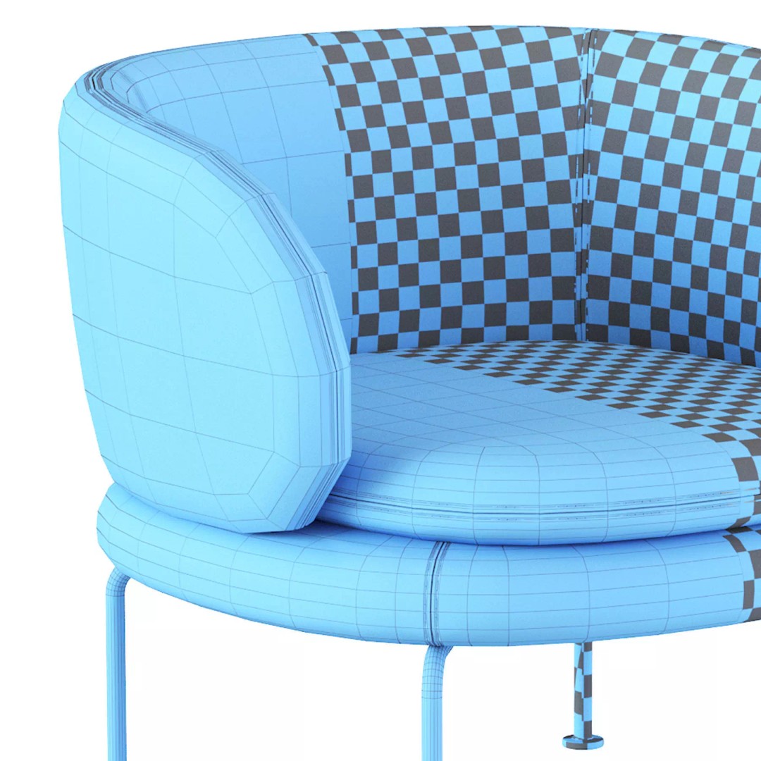 Soava Armchair 3D Model – High Poly PBR Asset, FBX, OBJ - View 9