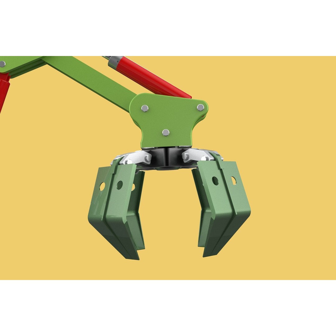 Hydraulic Wood Log Loader 3D Model – Crane Attachment, PBR, FBX - View 11