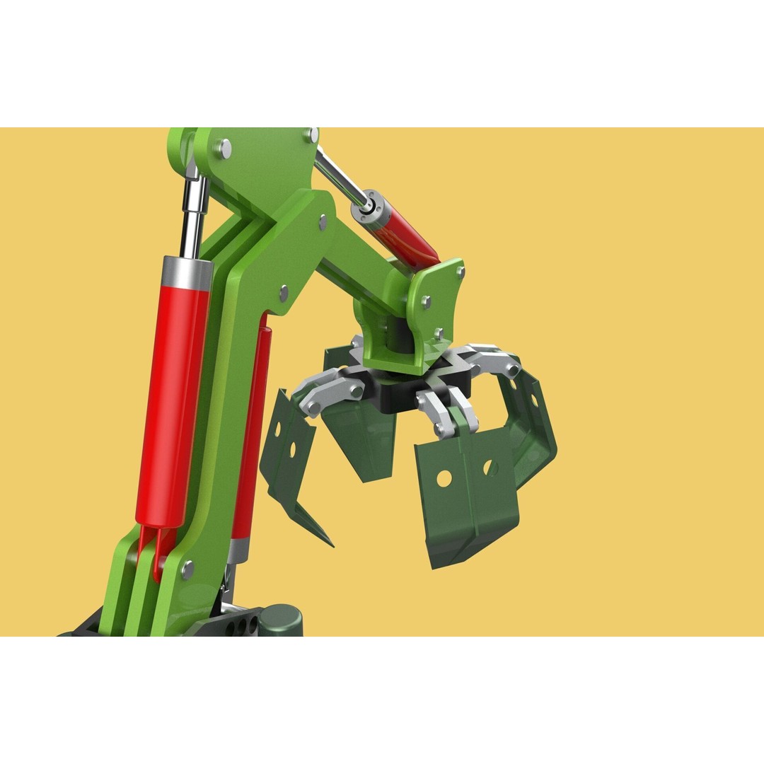 Hydraulic Wood Log Loader 3D Model – Crane Attachment, PBR, FBX - View 15