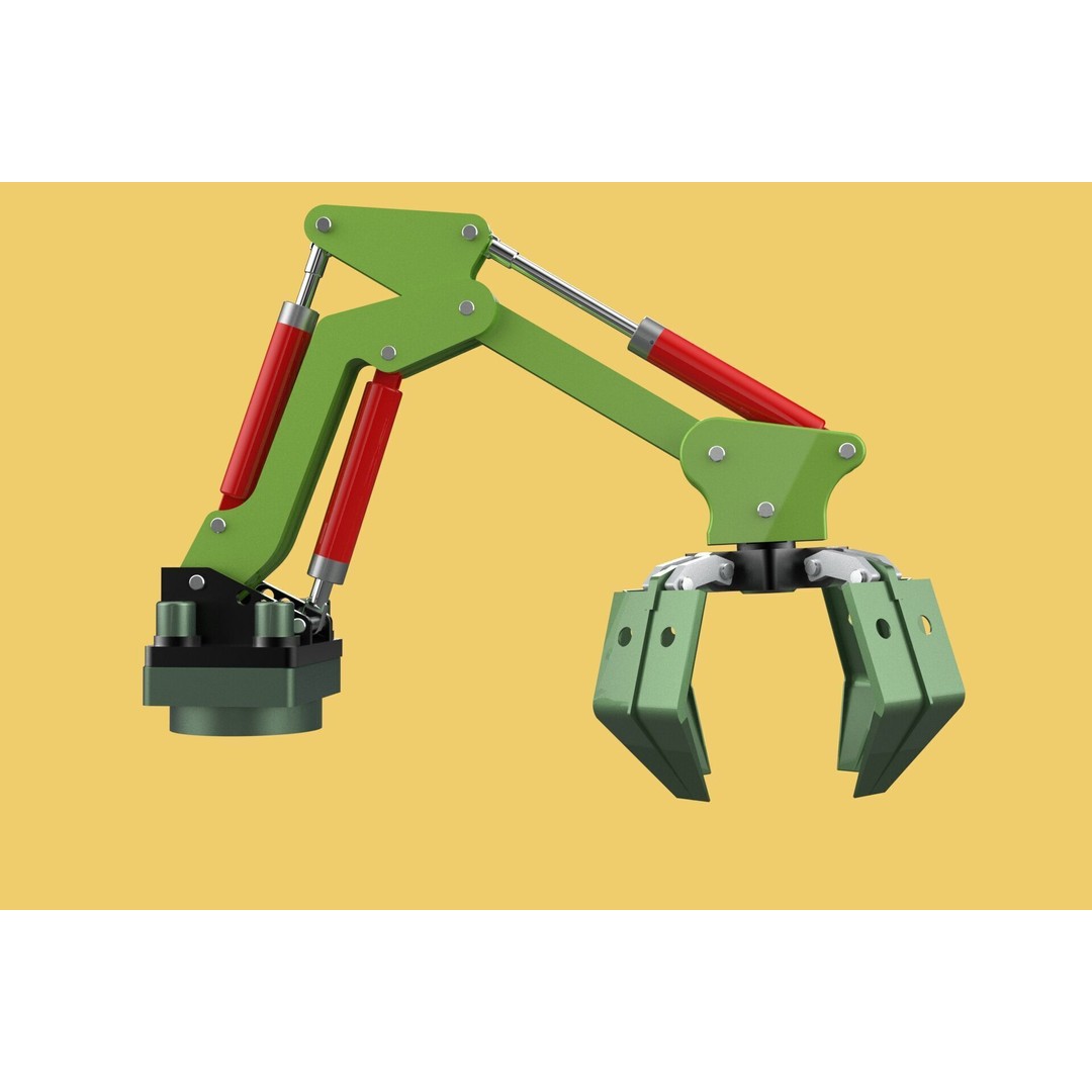 Hydraulic Wood Log Loader 3D Model – Crane Attachment, PBR, FBX - View 16