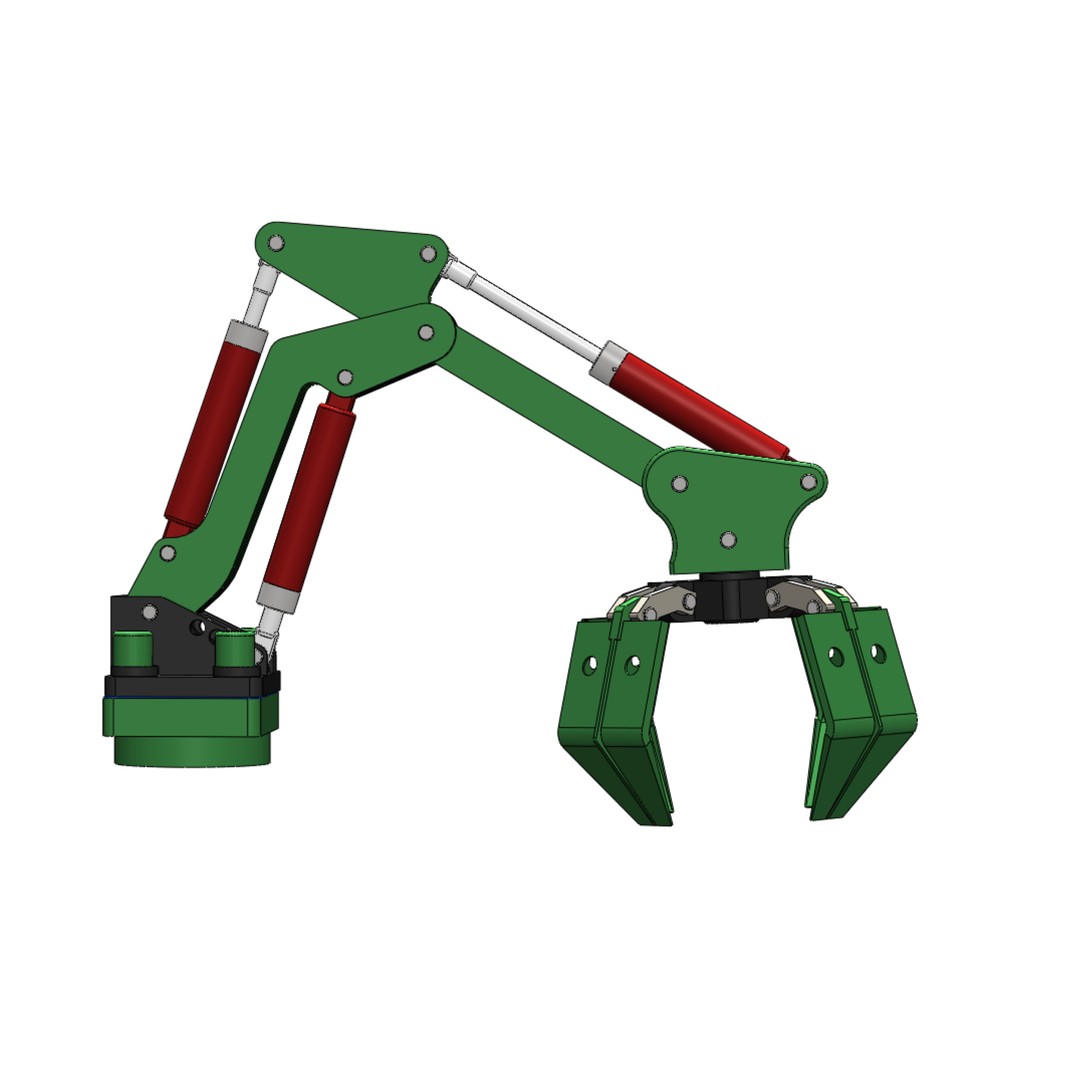 Hydraulic Wood Log Loader 3D Model – Crane Attachment, PBR, FBX - View 24