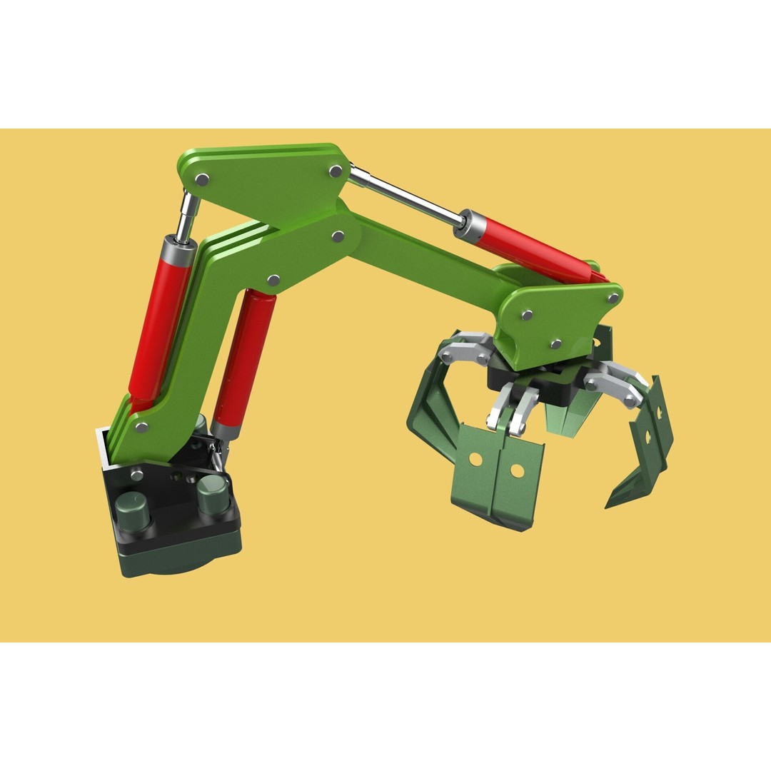 Hydraulic Wood Log Loader 3D Model – Crane Attachment, PBR, FBX - View 7