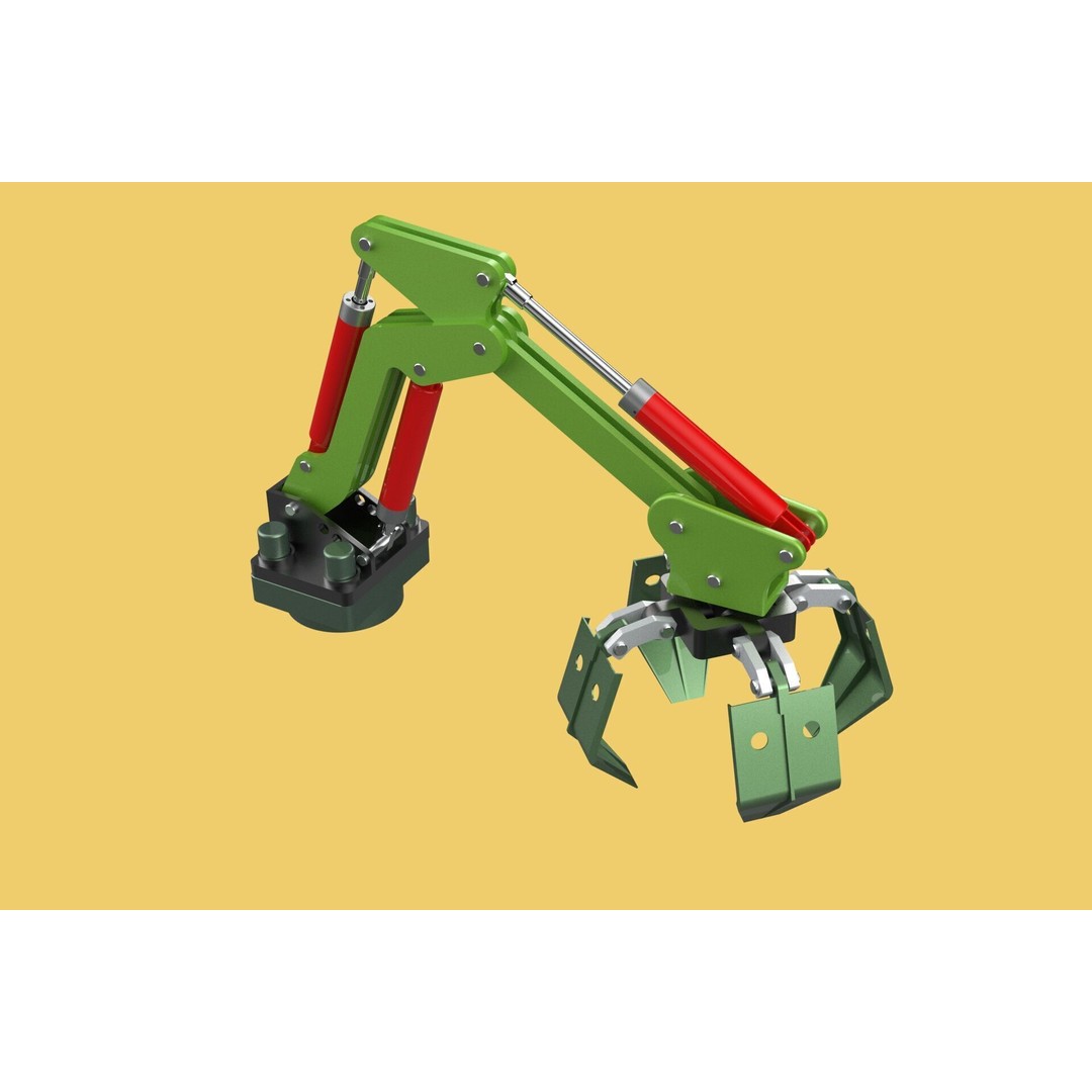 Hydraulic Wood Log Loader 3D Model – Crane Attachment, PBR, FBX - View 8