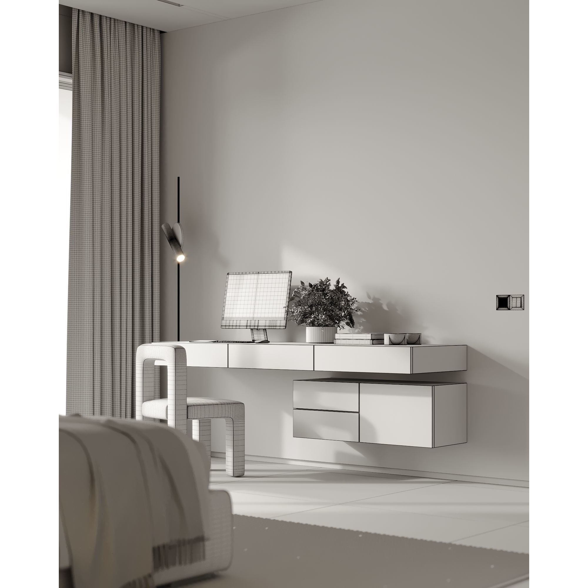 AR-22045 Case Study - Bedroom 3D Scene 3D Model - View 12