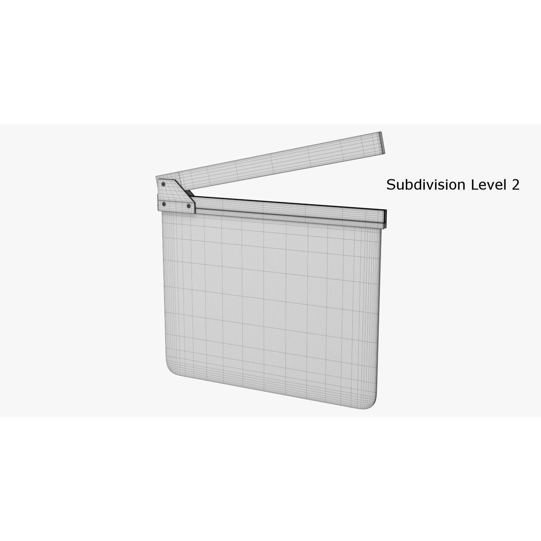 Clapperboard 3D Model – Textured, PBR, Game Ready, FBX/OBJ - View 9