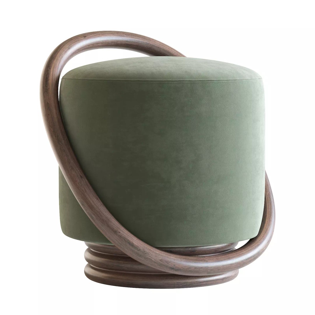 Porada Smile 3D Model – Modern Pouf with PBR Textures, FBX - View 11