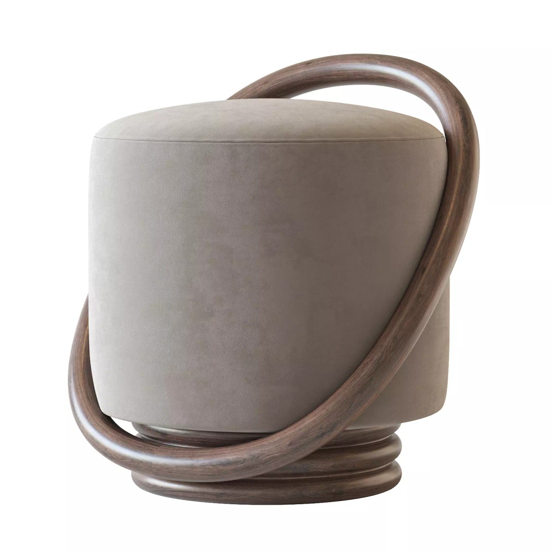 Porada Smile 3D Model – Modern Pouf with PBR Textures, FBX - View 21
