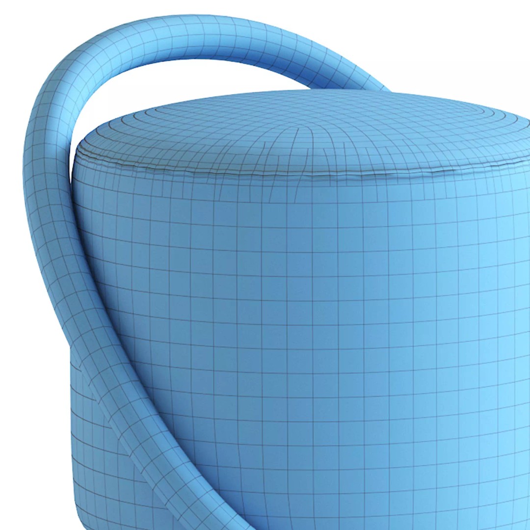 Porada Smile 3D Model – Modern Pouf with PBR Textures, FBX - View 25