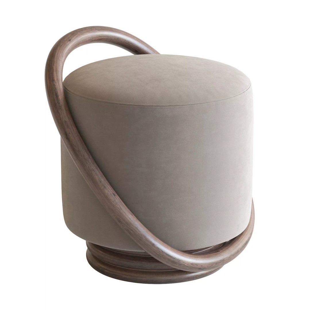 Porada Smile 3D Model – Modern Pouf with PBR Textures, FBX - View 4