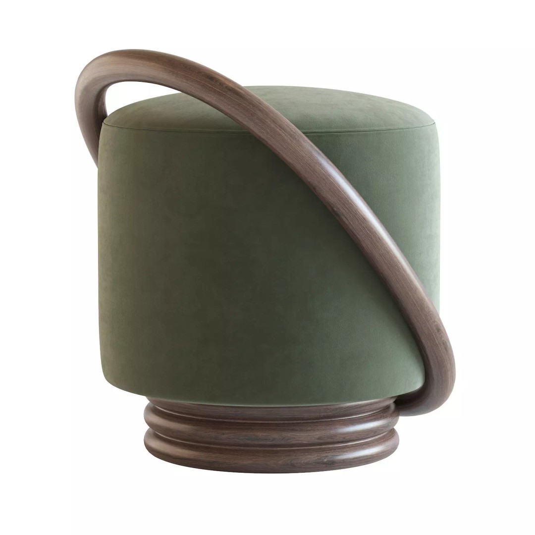 Porada Smile 3D Model – Modern Pouf with PBR Textures, FBX - View 5