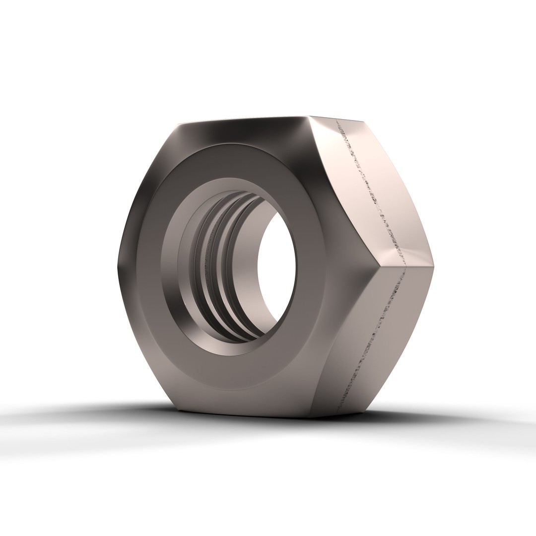 Hex Nut 3D Model – Low Poly Industrial Asset, FBX & OBJ Formats - View 4