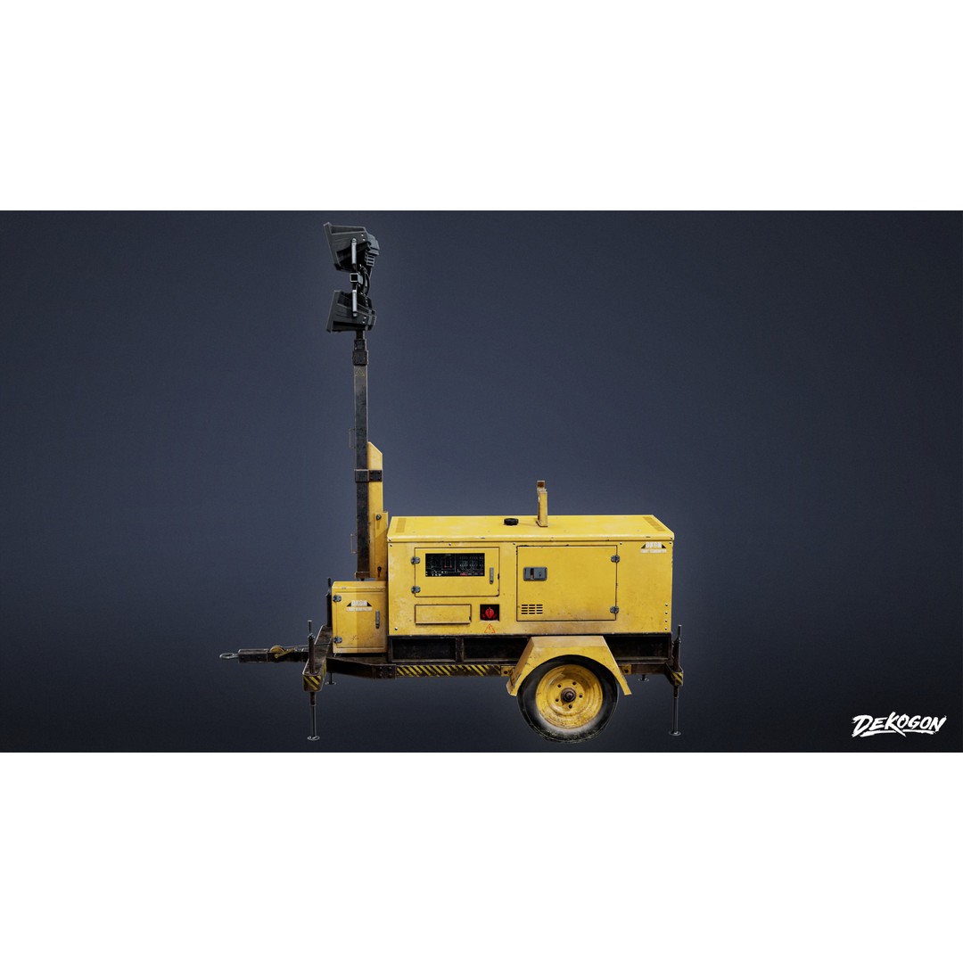Light Generator 3D Model – Low Poly Industrial Asset, FBX - View 3