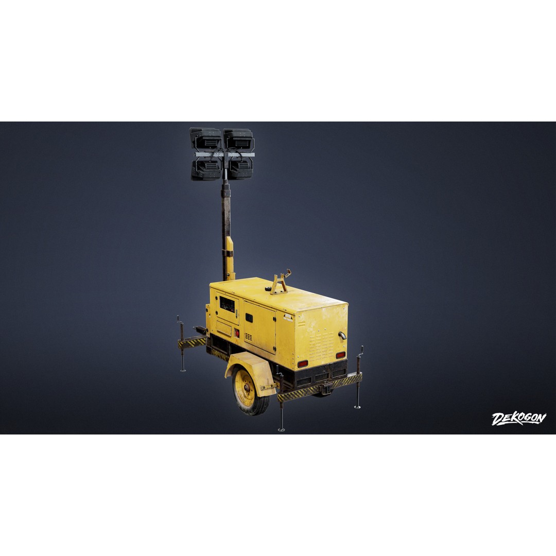 Light Generator 3D Model – Low Poly Industrial Asset, FBX - View 4