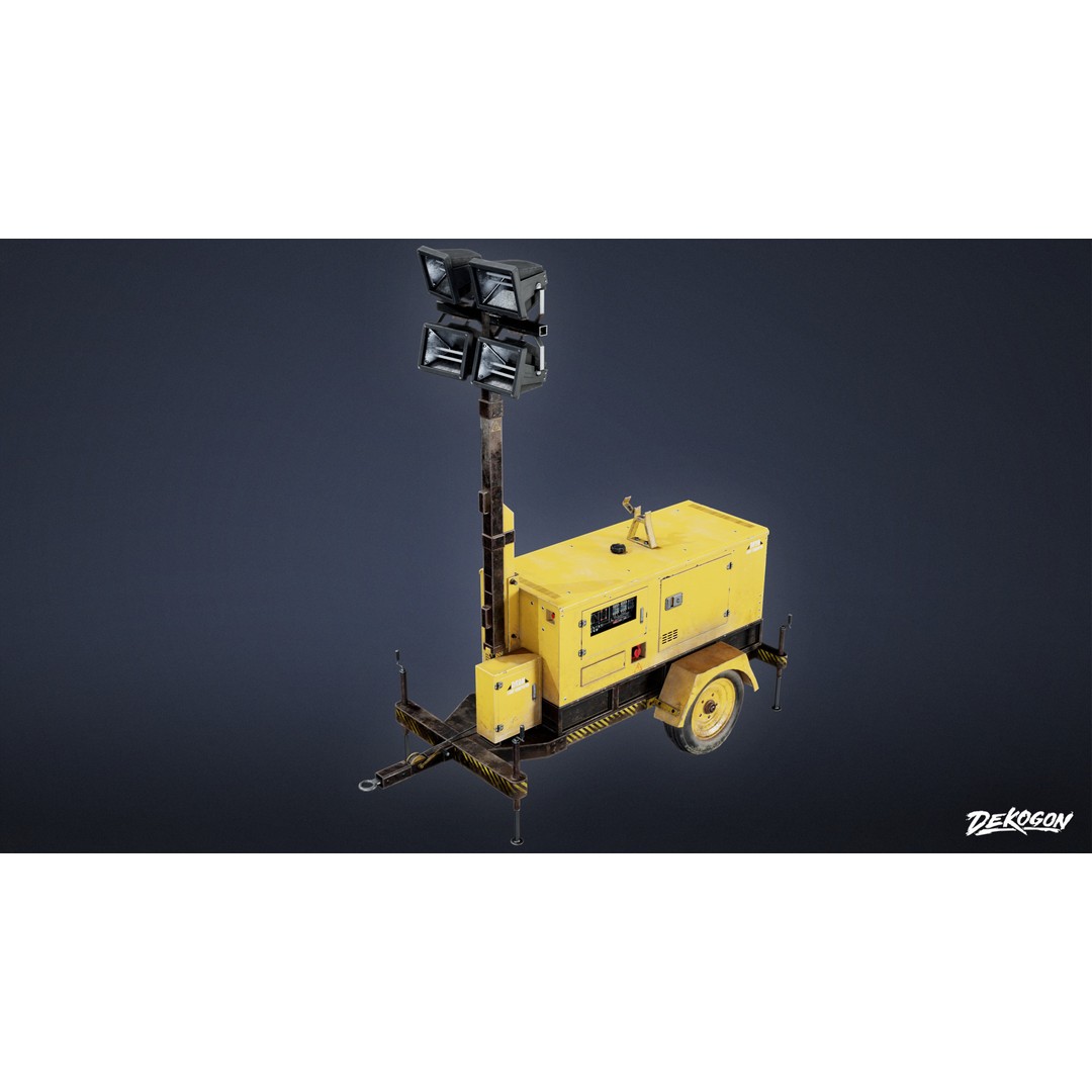 Light Generator 3D Model – Low Poly Industrial Asset, FBX - View 6