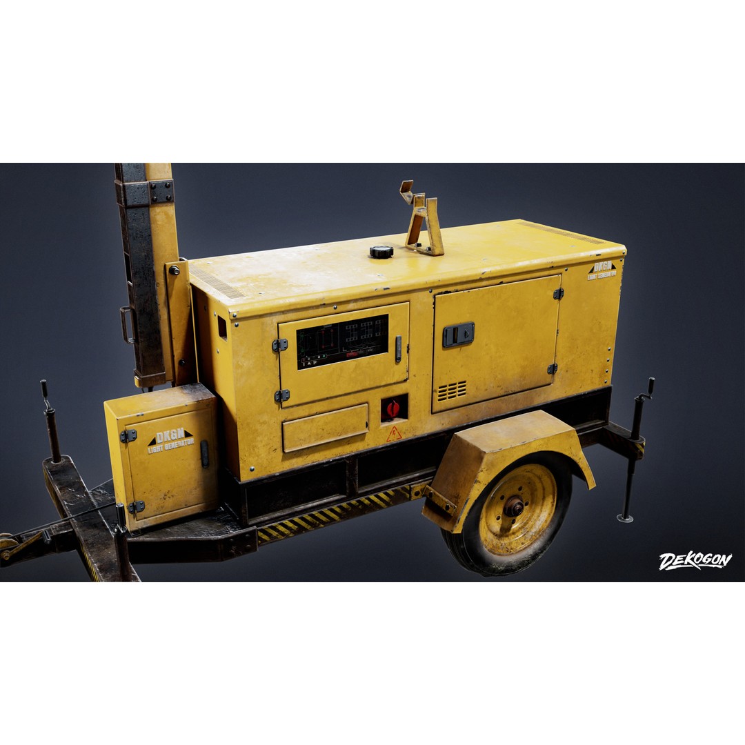 Light Generator 3D Model – Low Poly Industrial Asset, FBX - View 8