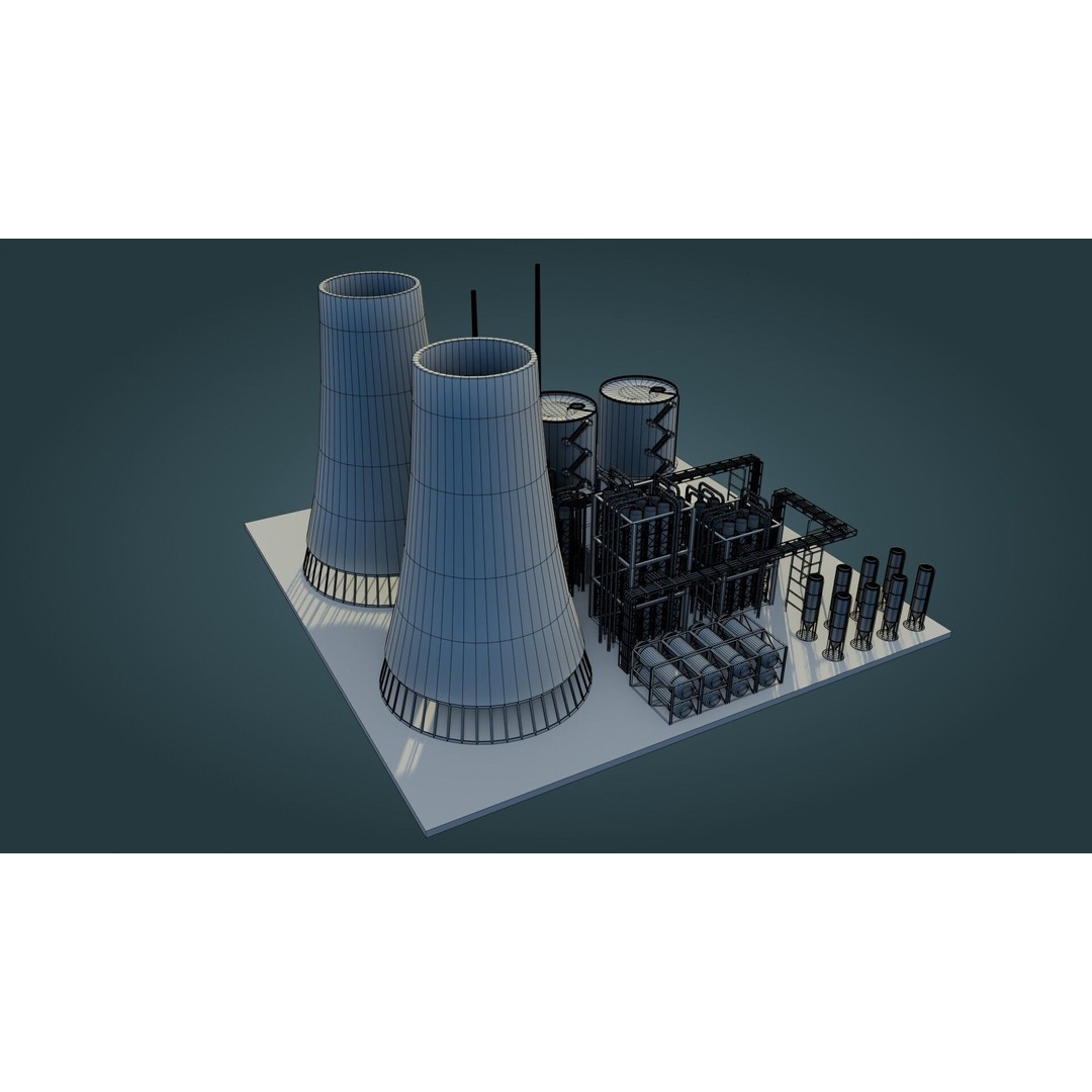 Refinery Unit 3D Model – Low Poly Game Ready Asset, PBR Textures - View 20