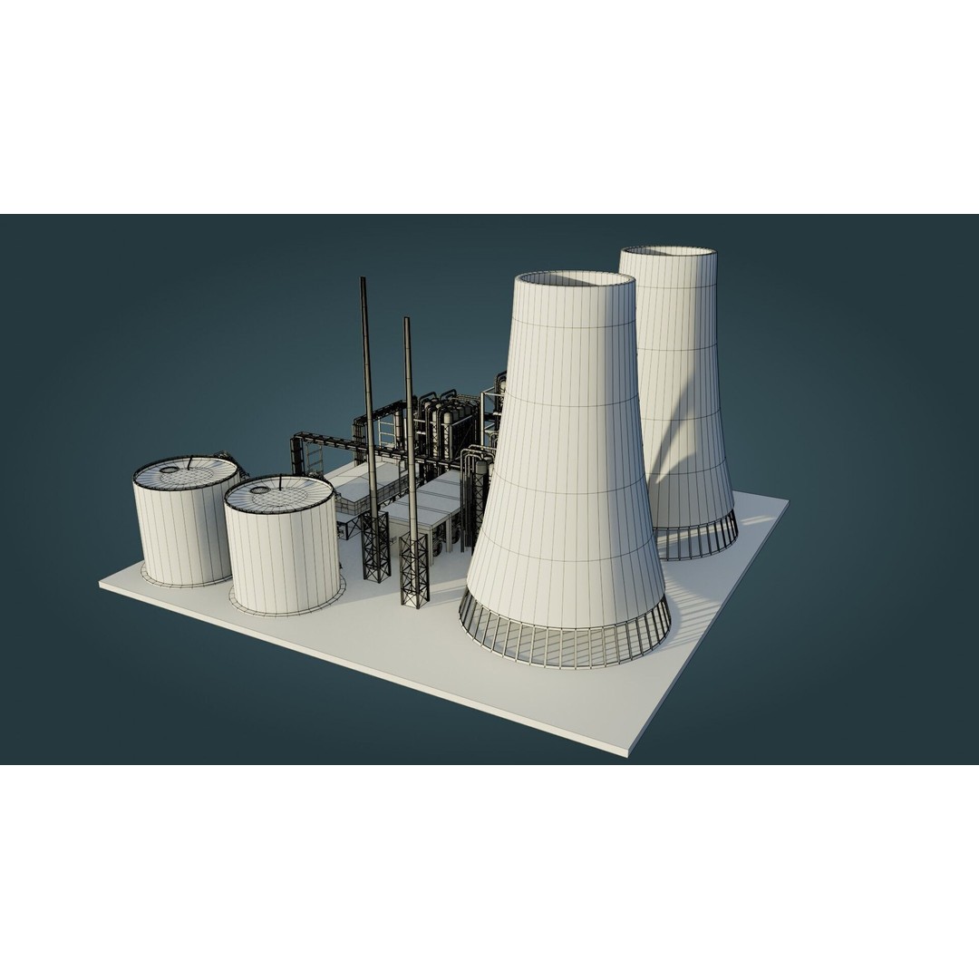 Refinery Unit 3D Model – Low Poly Game Ready Asset, PBR Textures - View 23