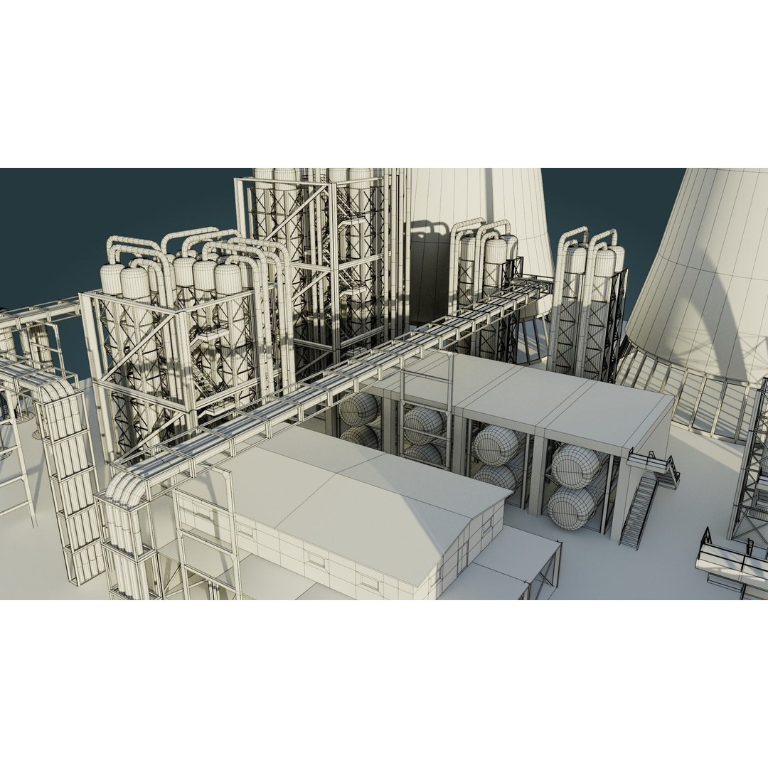 Refinery Unit 3D Model – Low Poly Game Ready Asset, PBR Textures - View 27