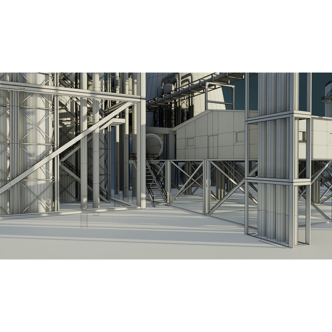 Refinery Unit 3D Model – Low Poly Game Ready Asset, PBR Textures - View 28